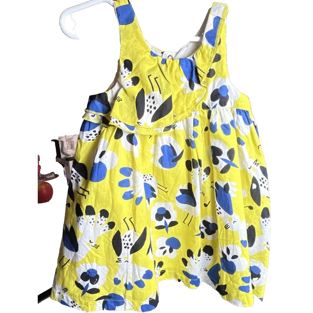 Catimini‎ NWOT Sundress Toddler Girl Lined Yellow Fun Cockatoo Spring 2t Cotton